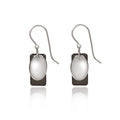 Silver Forest Silver Circle on Rectangle Earrings