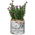 Friends Planter With Artificial Flowers