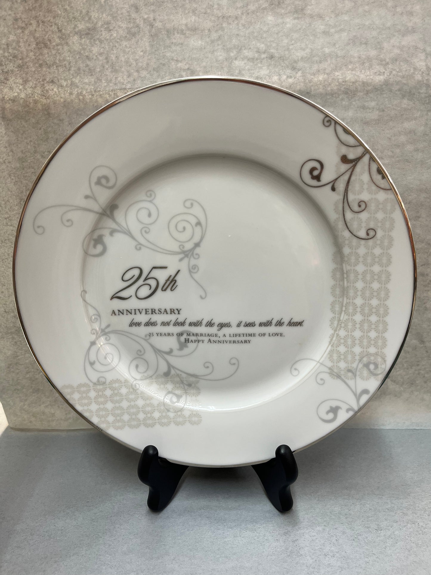 25th Anniversary Plate with Stand
