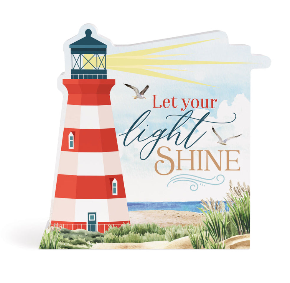 Let Your Light Shine Light House ShapeSign