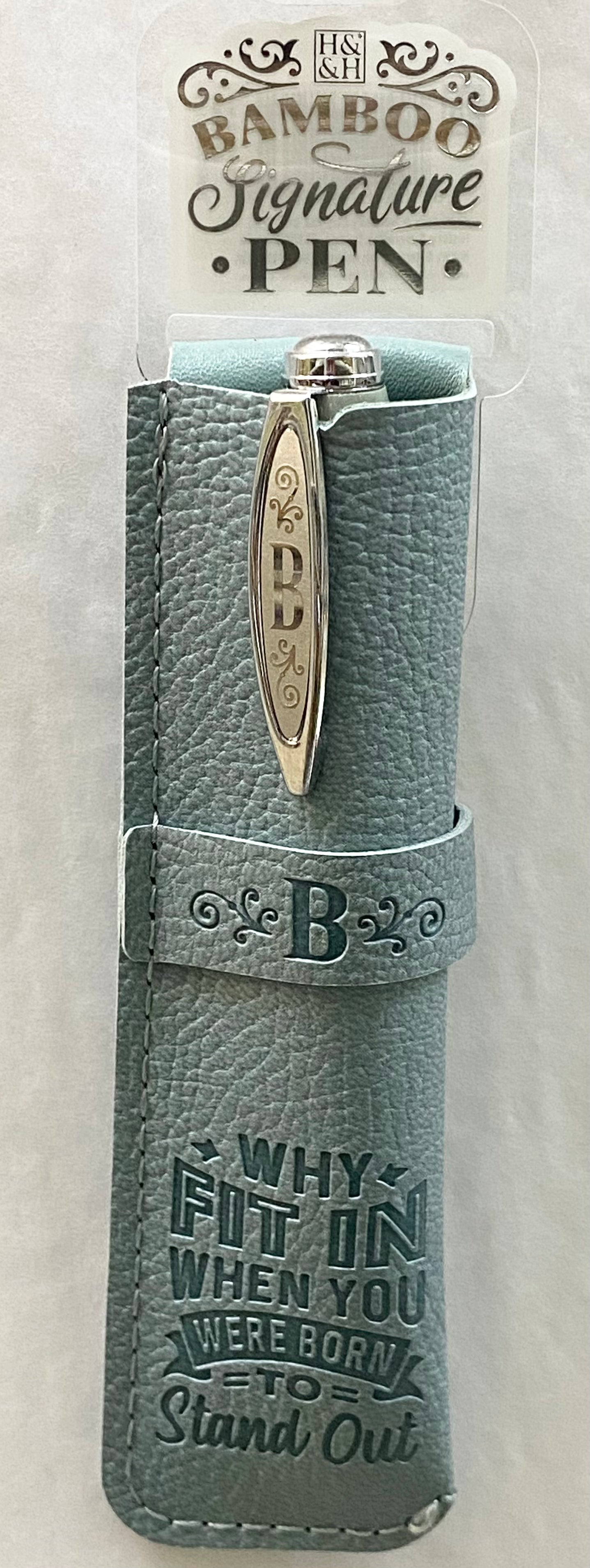 “B” Bamboo Name Pen