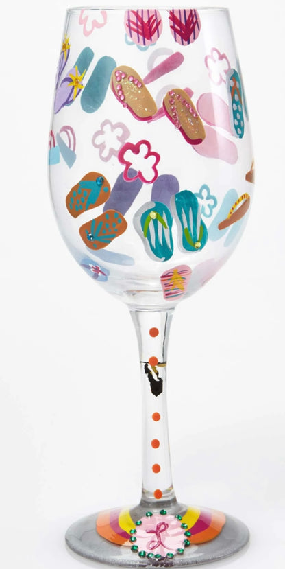 “FLIP FLOPS TOO” Lolita Wine Glass