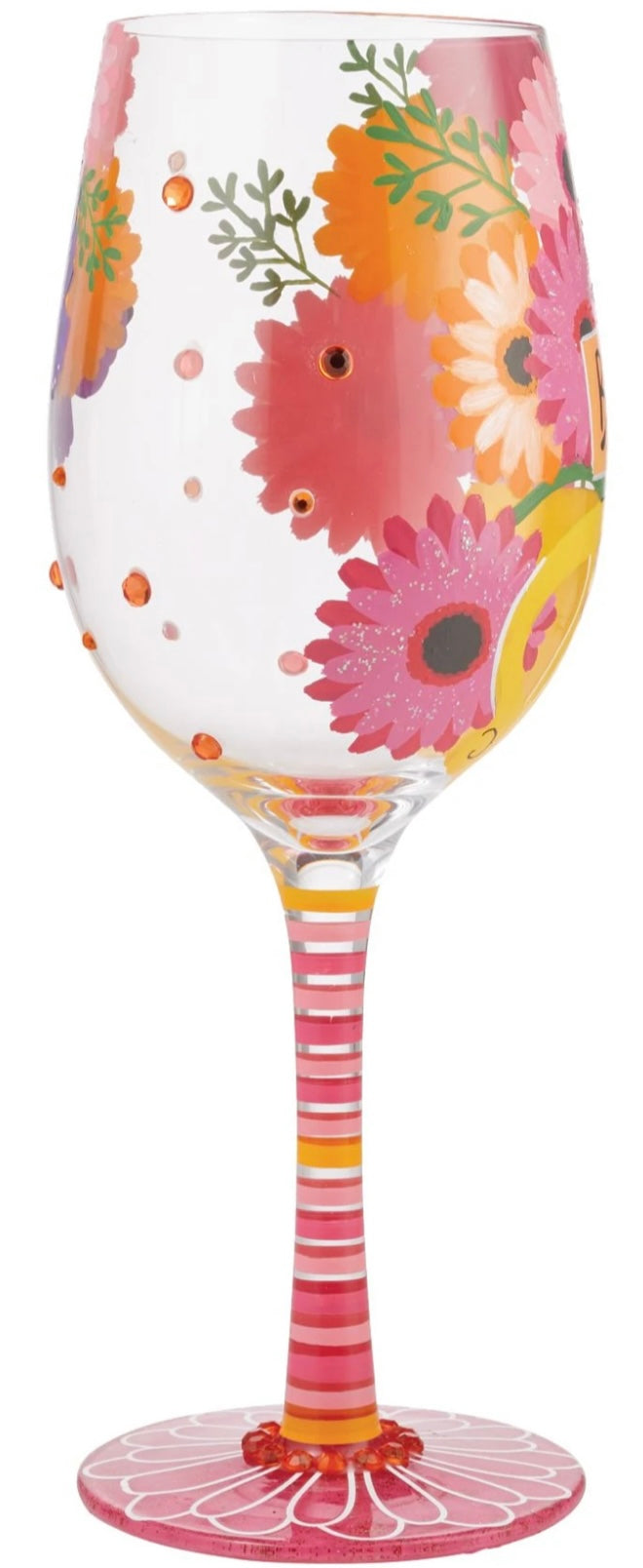 “BEST SISTER EVER" HAND-PAINTED Lolita WINE GLASS, 15 OZ.