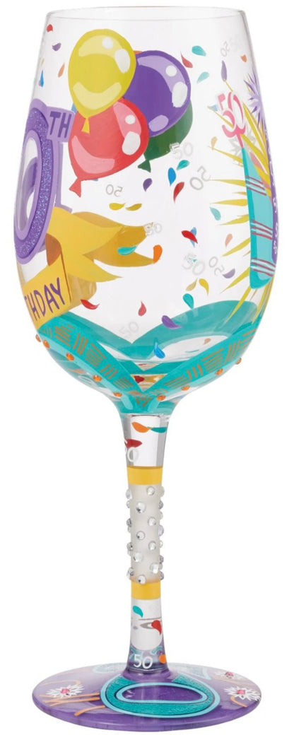 Happy 50th Birthday Lolita Wine Glass