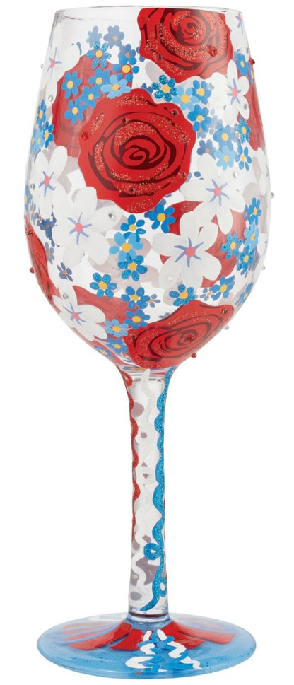 “RED, WHITE AND BLOOMED" Lolita Wine Glass