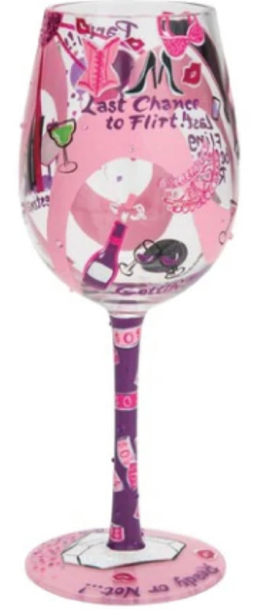 “BACHELORETTE PARTY" Lolita WINE GLASS