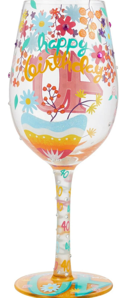 Happy 40th Birthday Lolita Wine Glass