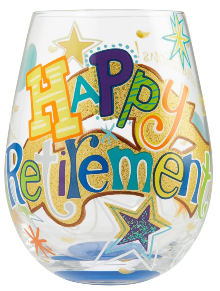Happy Retirement Lolita Stemless Wine Glass