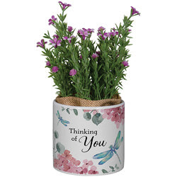 Thinking Of You Planter With Artificial Flowers