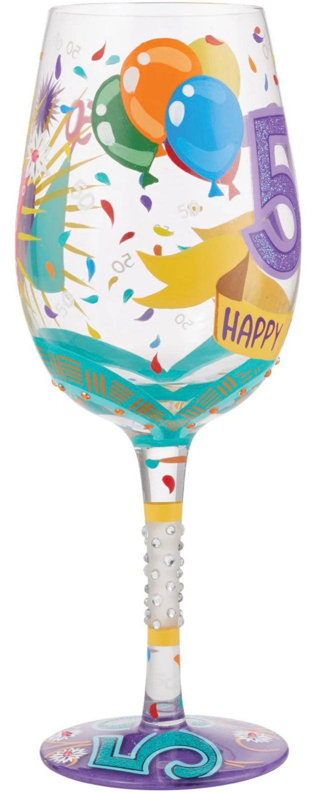 50th Birthday Lolita Wine Glass