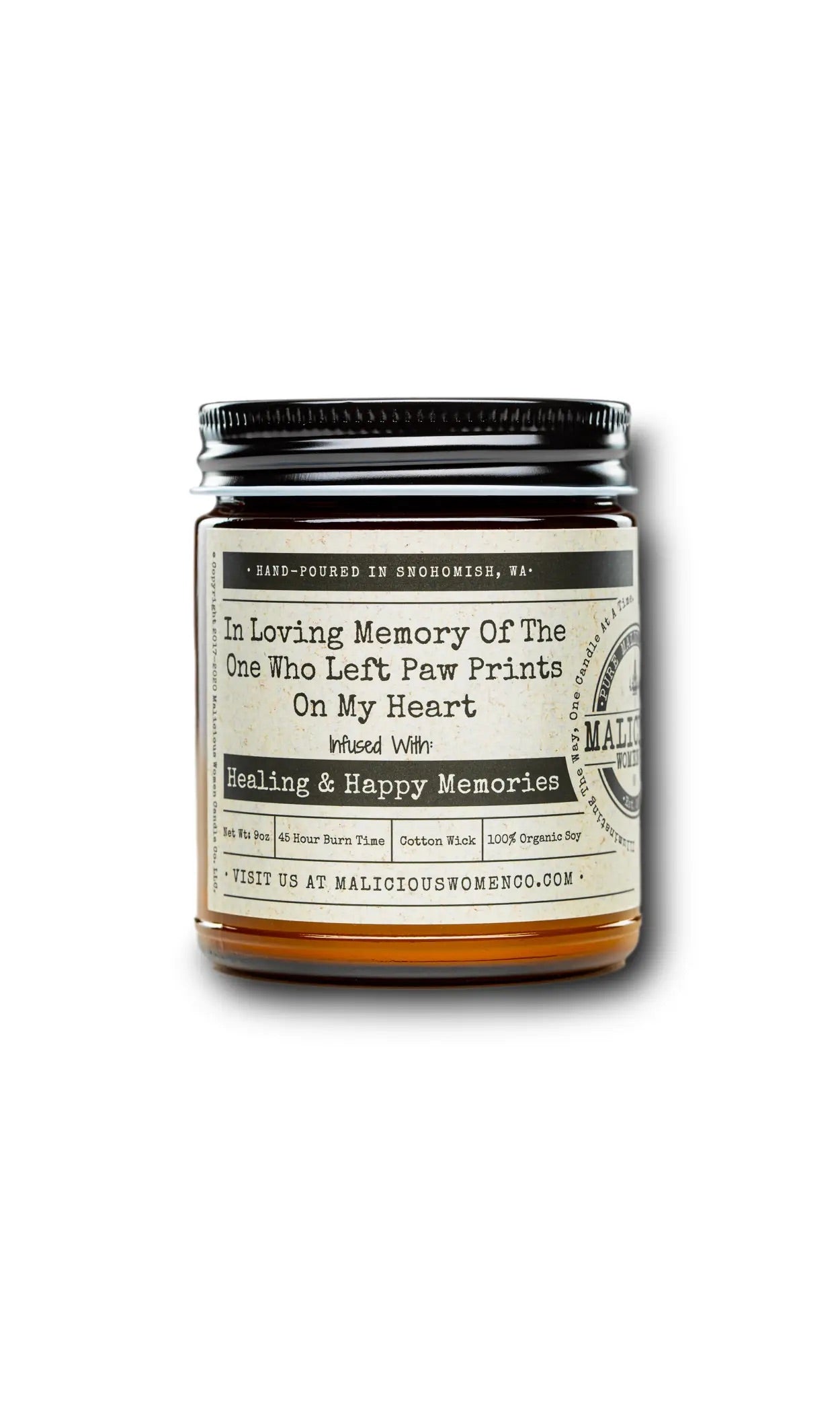 In Loving Memory of the one who left paw… Oakmoss & Amber Candle