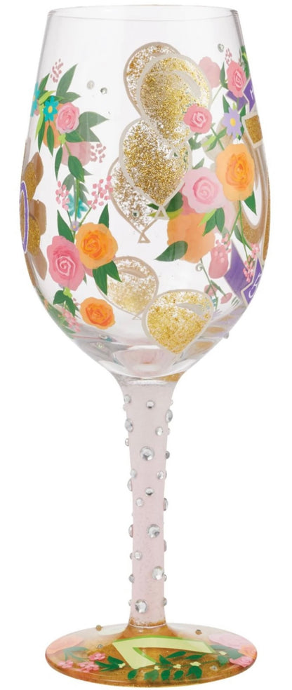 70th Birthday Lolita Wine Glass