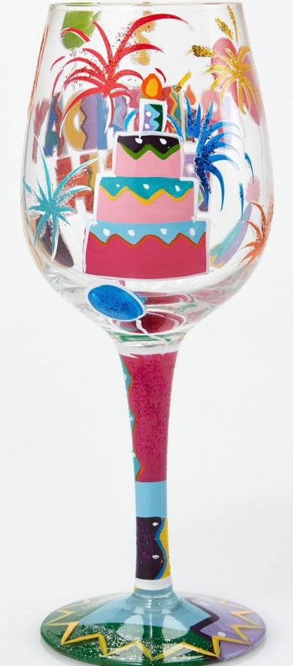 “BIRTHDAY BASH” Lolita WINE GLASS, 15 OZ.