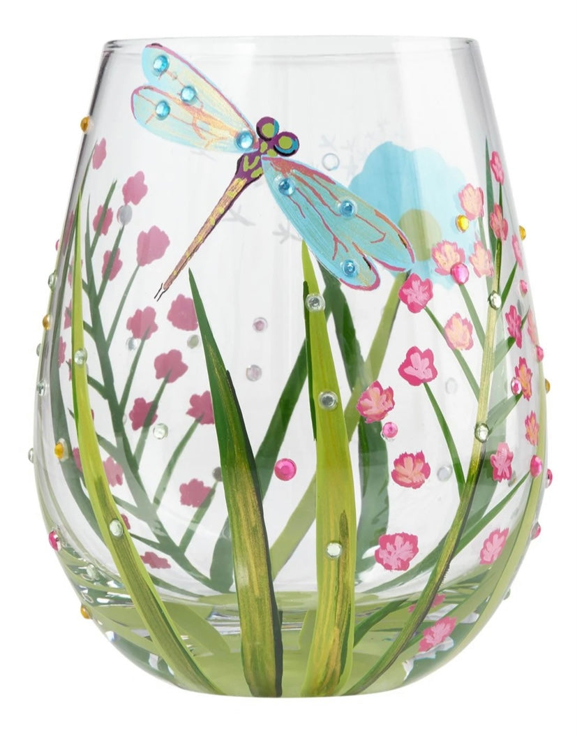 Dragonfly Lolita Stemless Wine Glass