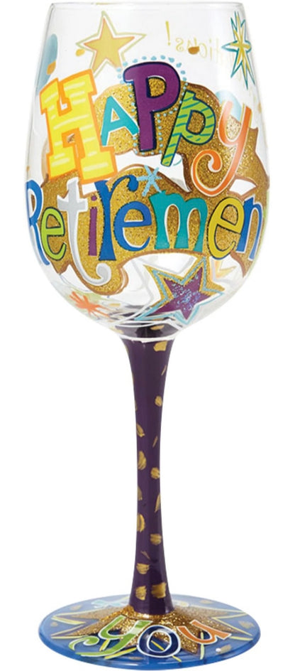 “HAPPY RETIREMENT”  Lolita Wine Glass