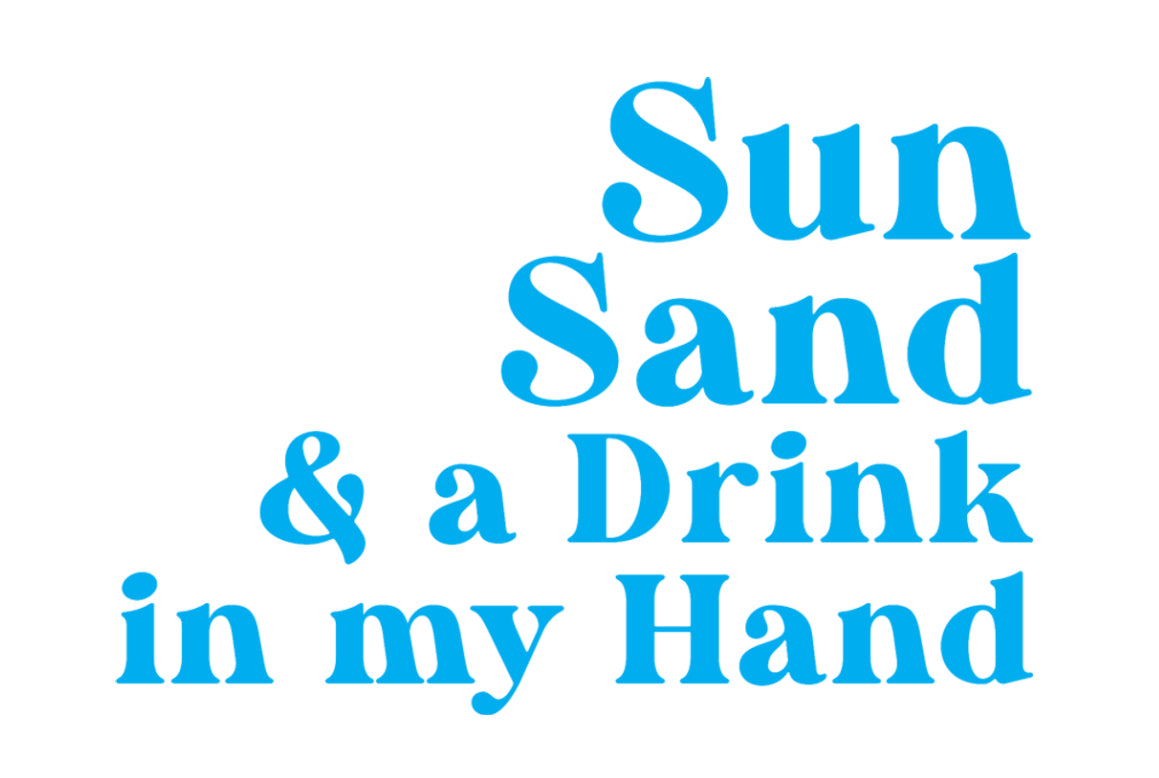 Sun-Sand-Drink Peel and Stick Sticker/pack of 3 Stickers!