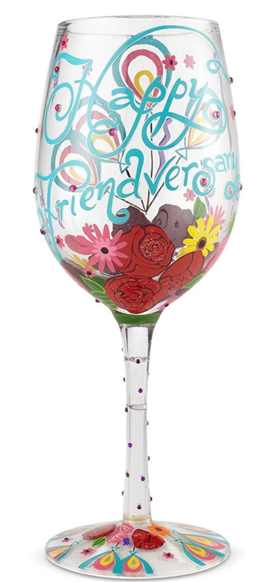 Lolita “Happy Friendversary” Wine Glass