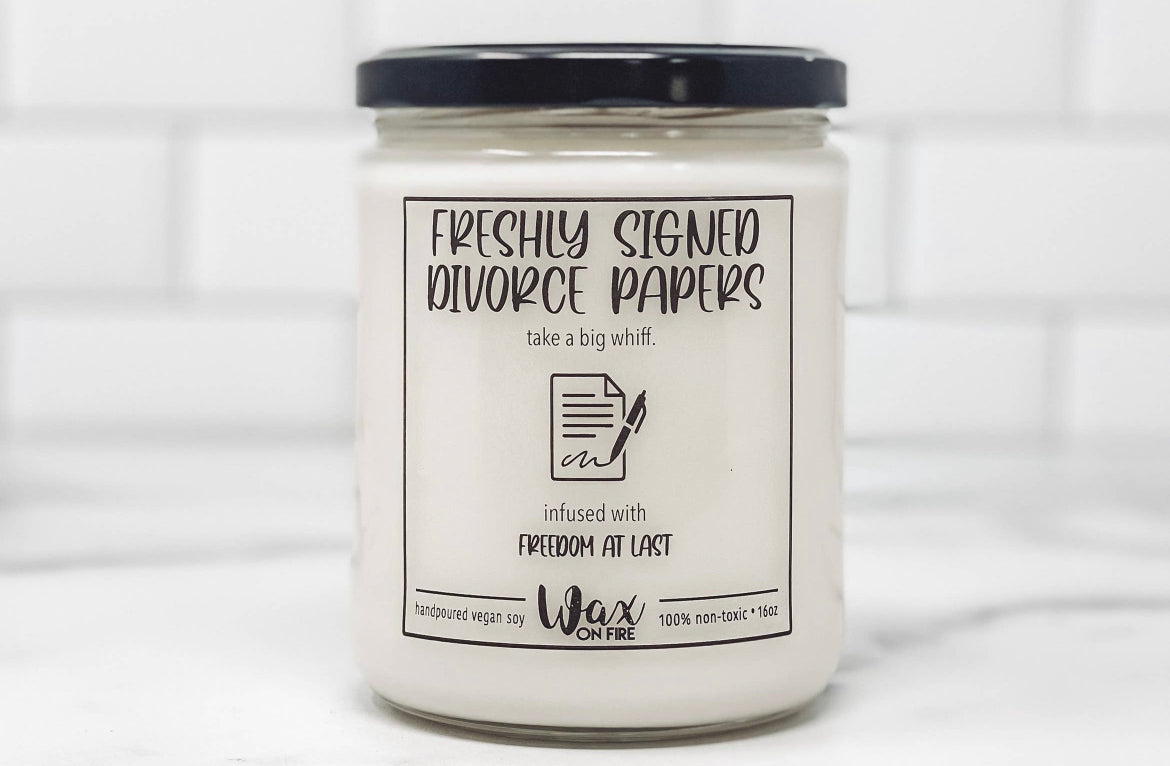 Freshly Signed Divorce Papers Vegan Candle