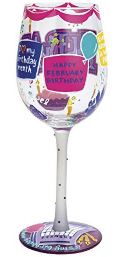 “Happy February” Lolita Wine Glass