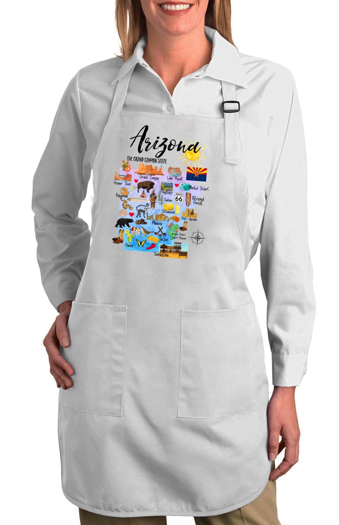 Arizona State Map Souvenir Cotton Apron