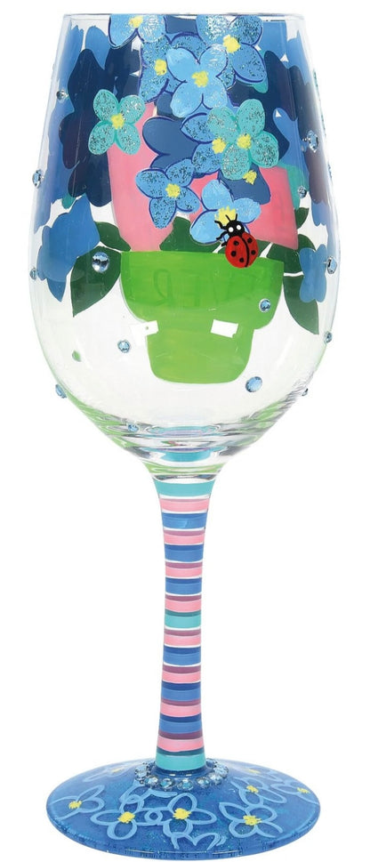 “BEST AUNT EVER" HAND-PAINTED Lolita WINE GLASS, 15 OZ.