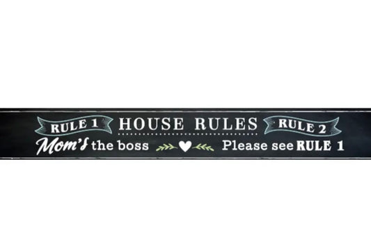 House Rules Wooden Shelf Block