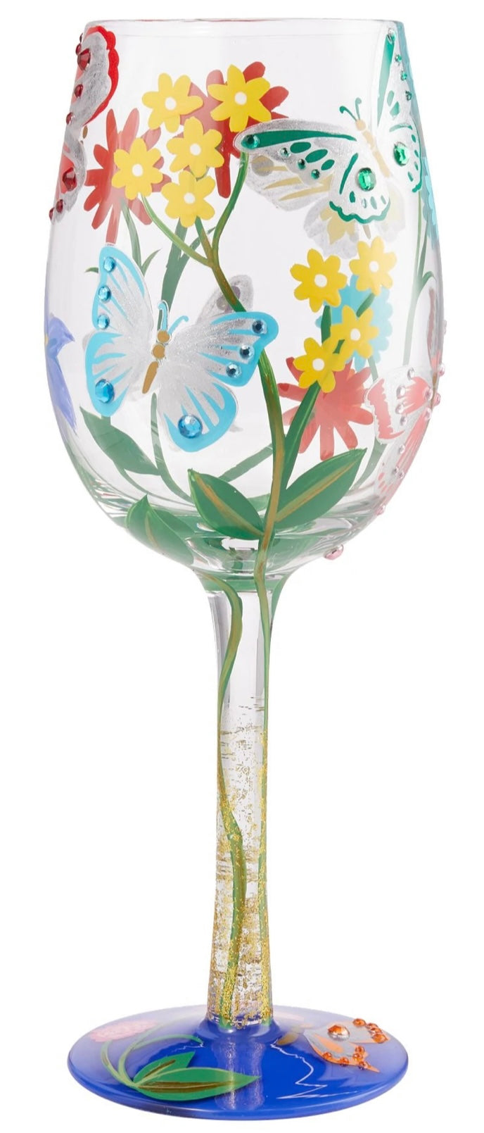 Bejeweled Butterfly Lolita Wine Glass