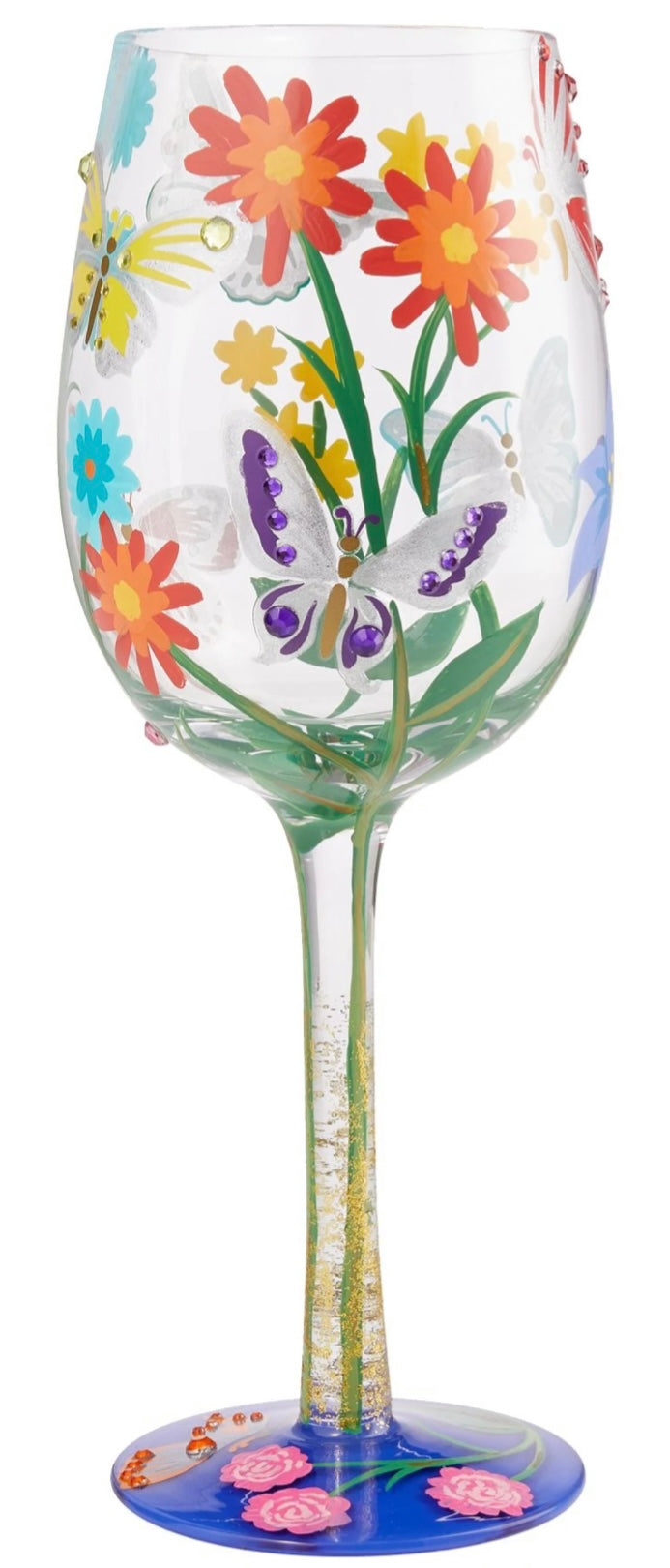 Bejeweled Butterfly Lolita Wine Glass