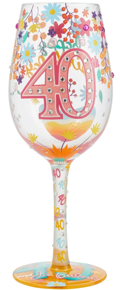 Happy 40th Birthday Lolita Wine Glass