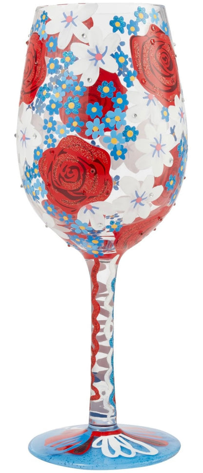 “RED, WHITE AND BLOOMED" Lolita Wine Glass