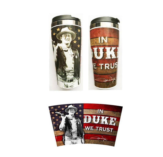 John Wayne Travel Mug In Duke We Trust