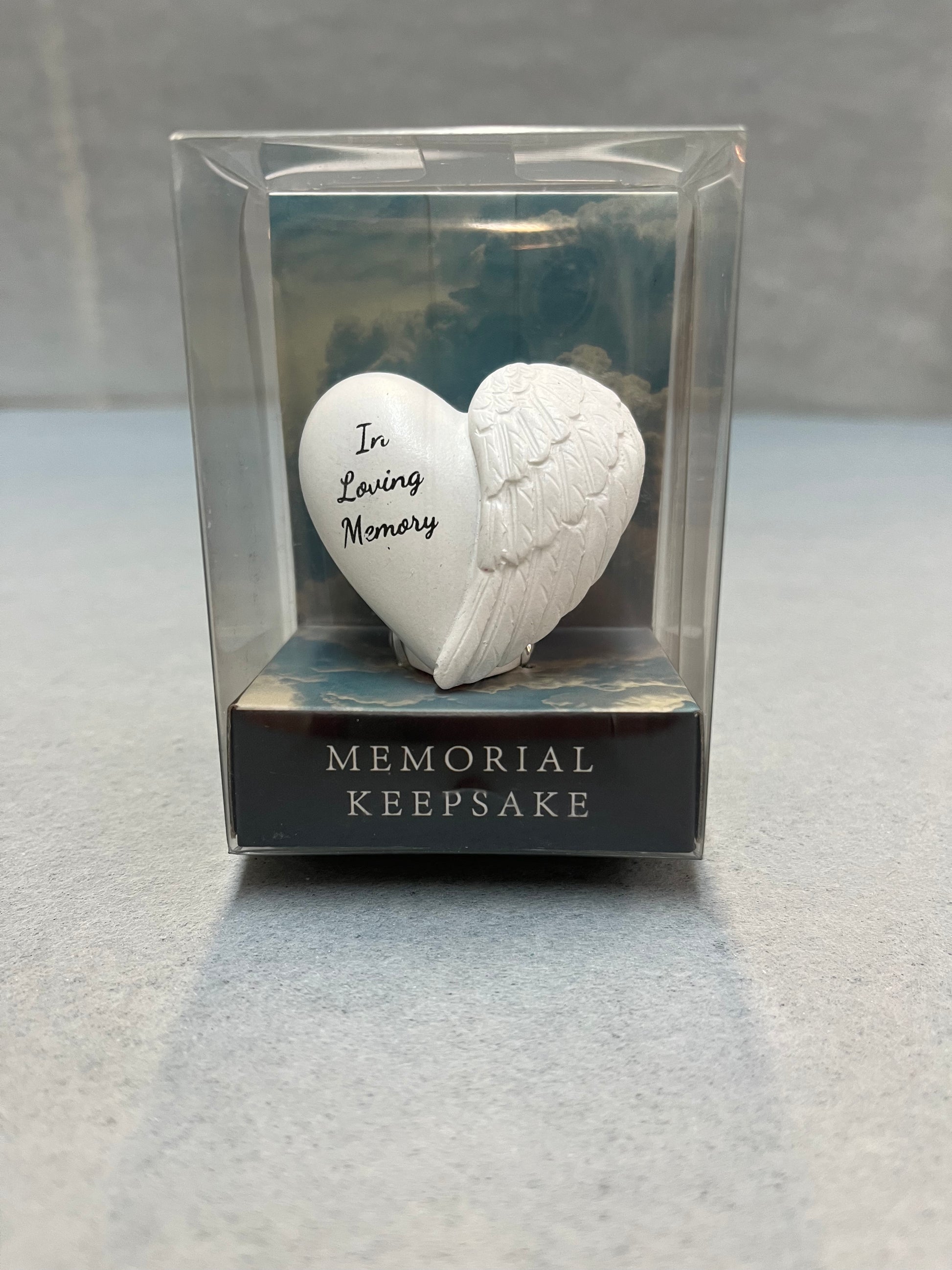 Heart Shape In Loving Memory “In Loving Memory” winged heart – Dreams and Rainbows