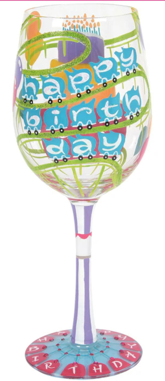 “Birthday Roller Coaster” Lolita Wine Glass