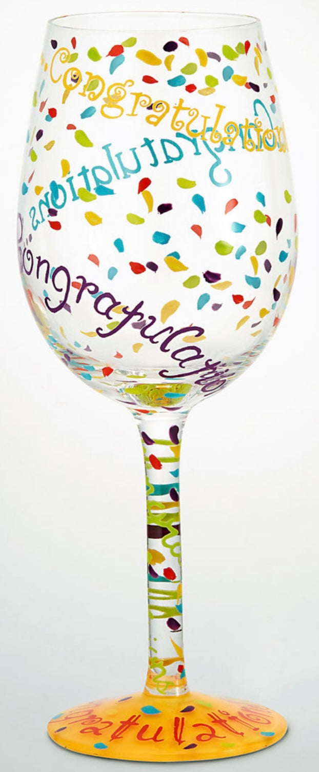 “Congratulations” Lolita Wine Glass