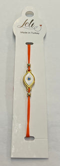 Orange Gold Plated Evil Eye Bracelet