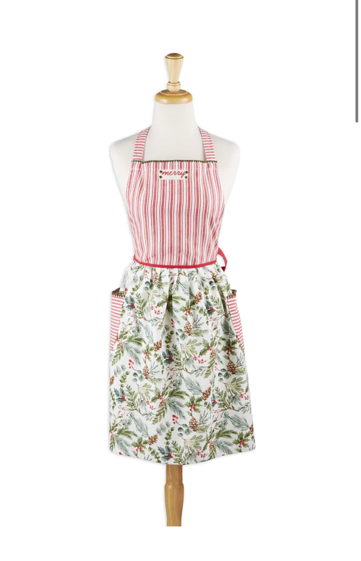 Merry Holiday Sprigs Printed Apron