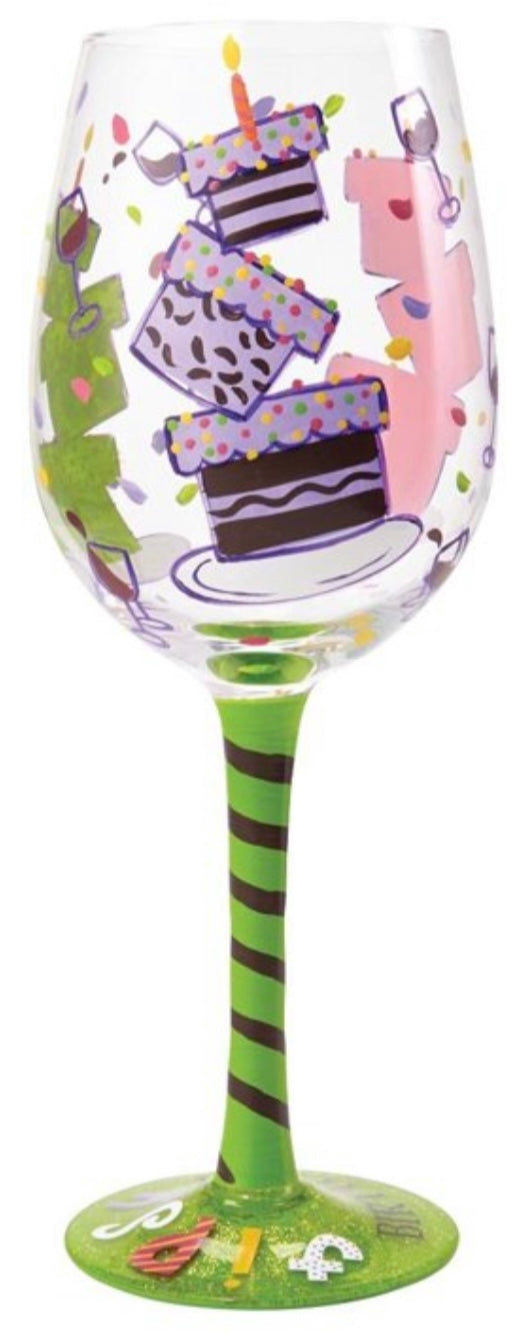 “Tipsy Birthday” Lolita Wine Glass