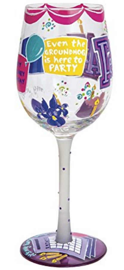 “Happy February” Lolita Wine Glass