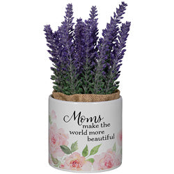 Moms Planter With Artificial Flowers