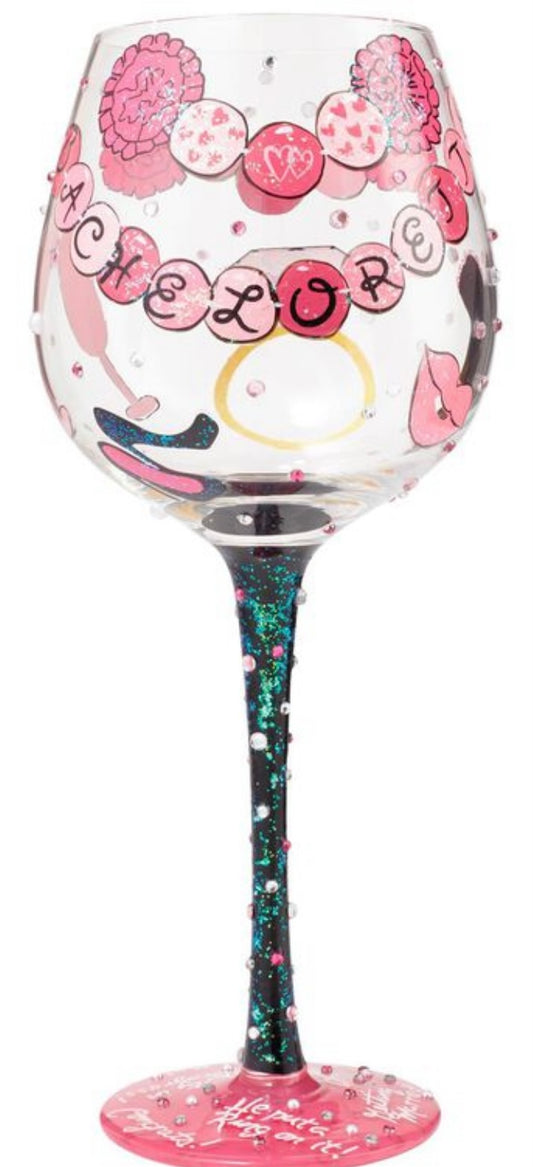 Bachelorette Super Bling Lolita Wine Glass