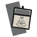 But First Coffee Embroidered Potholder Gift Set