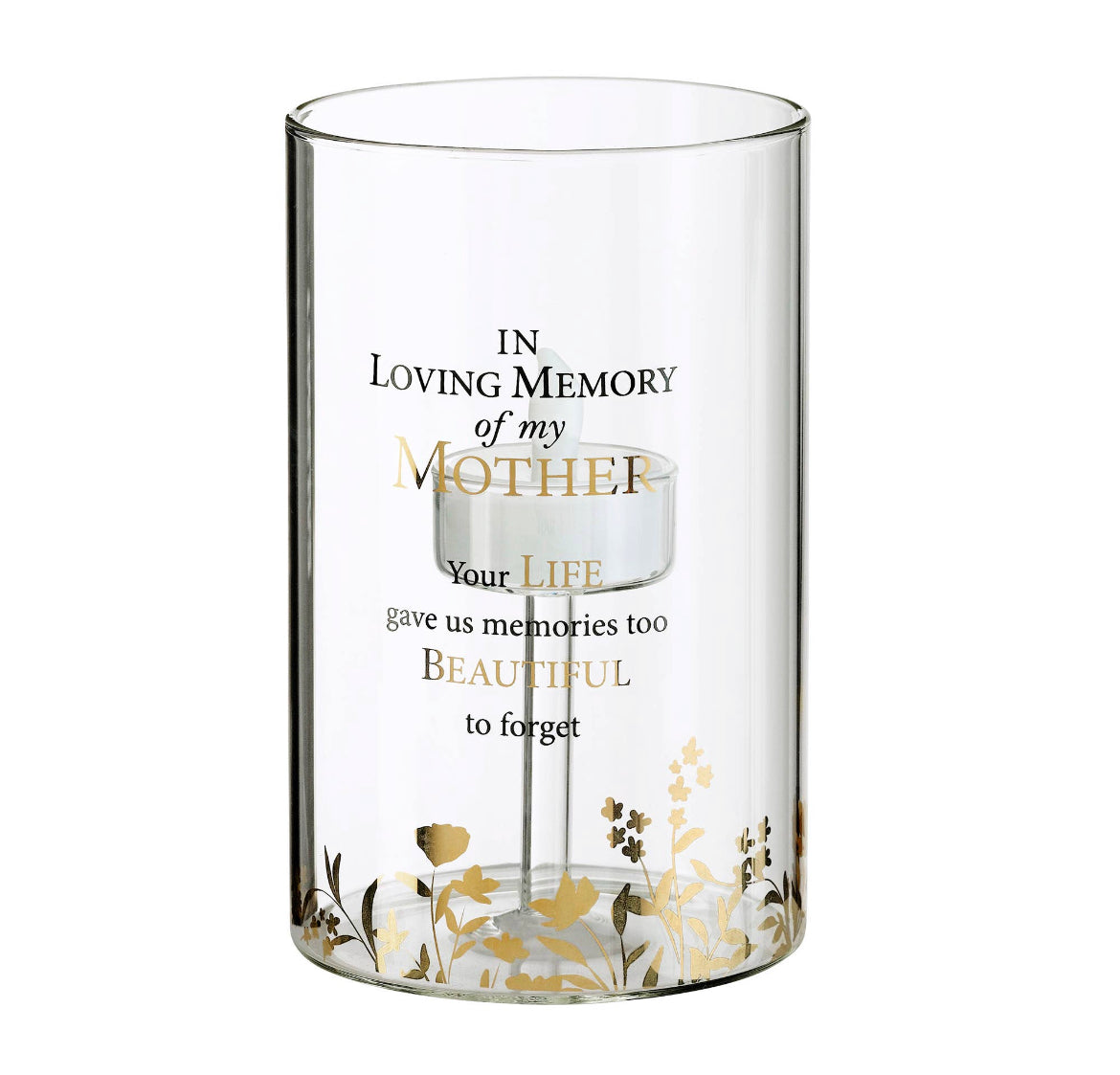 In Loving Memory Mother Glass LED Candle