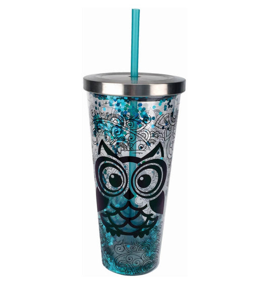 Owl Glitter Cup