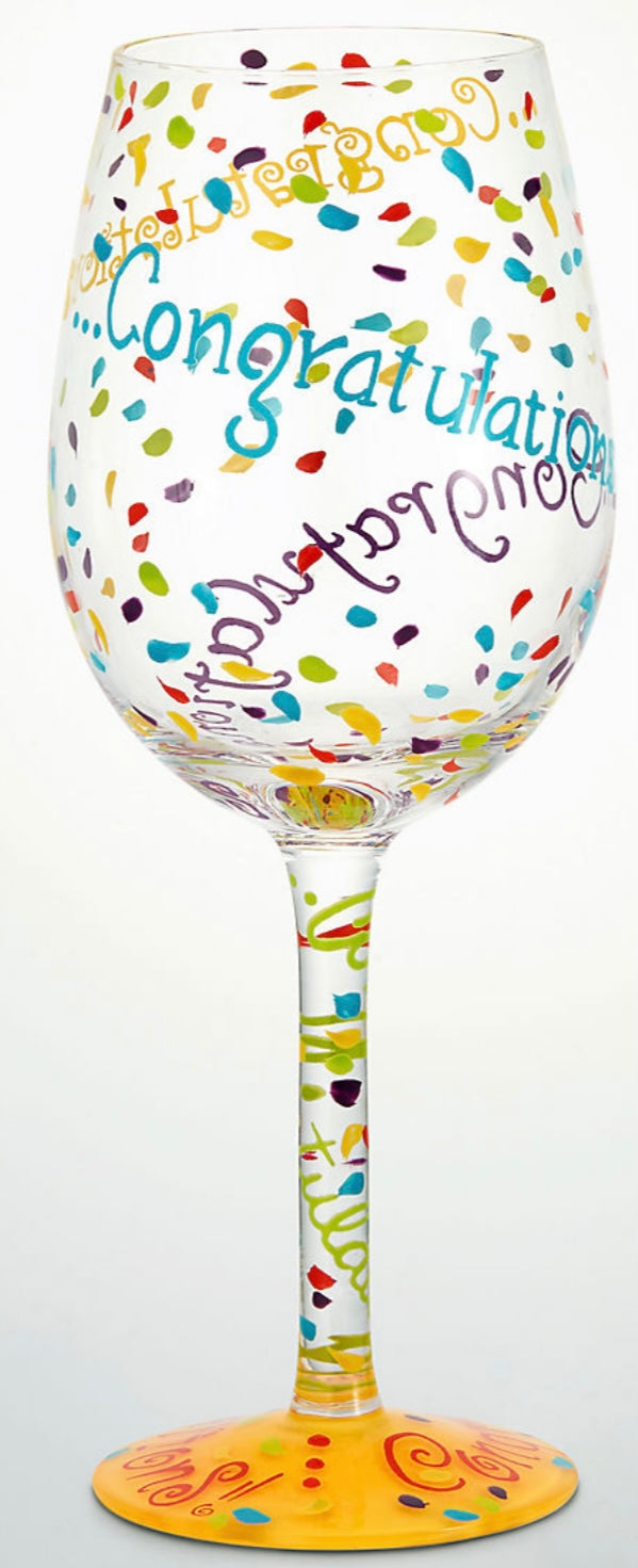 “Congratulations” Lolita Wine Glass