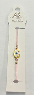 Neon Pink Silver Plated Evil Eye Bracelet