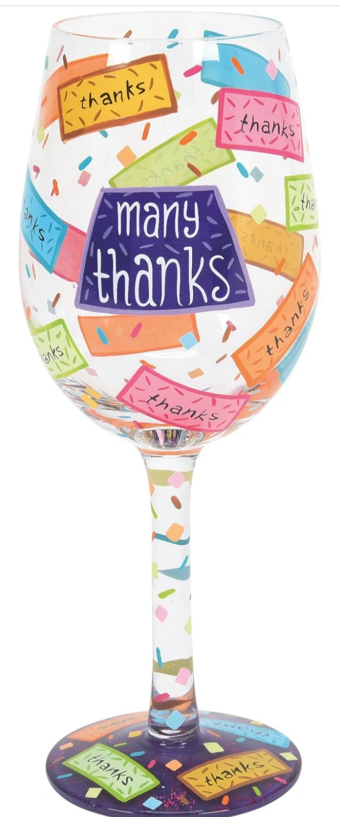 “MANY THANKS” Lolita Wine Glass