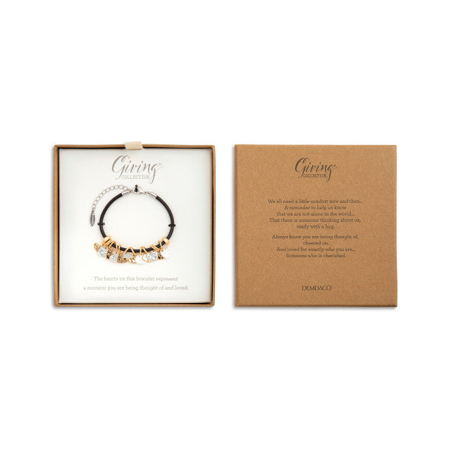 Heart/Charm Bracelet The Giving Collection Demdaco - Black