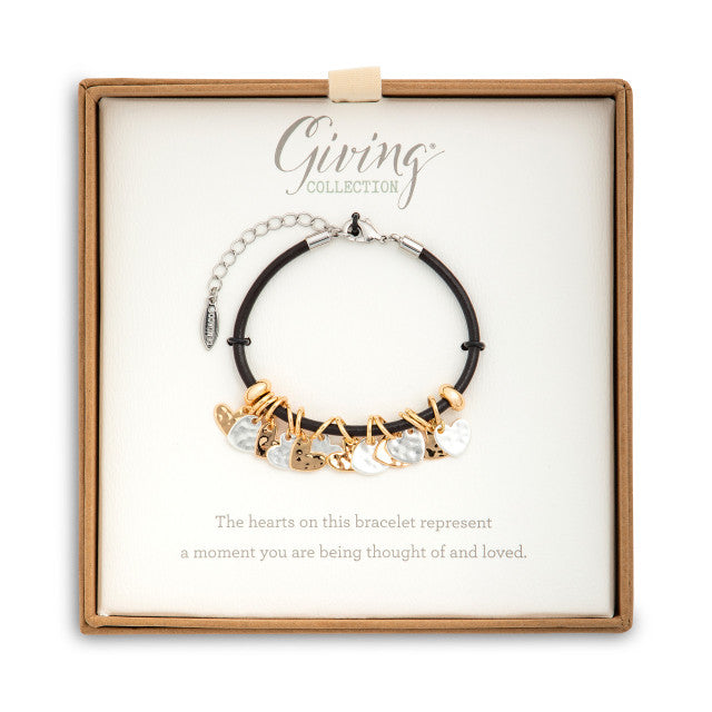 Heart/Charm Bracelet The Giving Collection Demdaco - Black