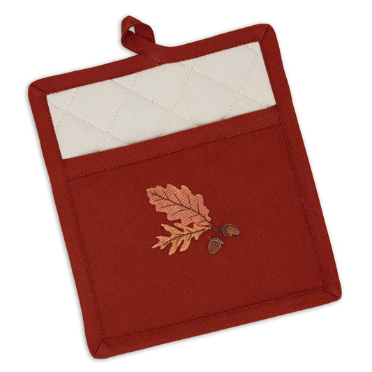 Acorn Oak Embroidered Pocket Potholder