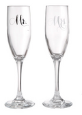 Mr. & Mrs. Toasting Champagne Glasses
